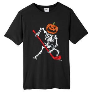 Skeleton Ice Hockey Halloween Pumpkin Hockey Boy Tall Fusion ChromaSoft Performance T-Shirt