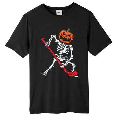 Skeleton Ice Hockey Halloween Pumpkin Hockey Boy Tall Fusion ChromaSoft Performance T-Shirt