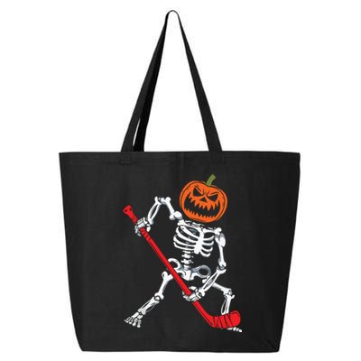 Skeleton Ice Hockey Halloween Pumpkin Hockey Boy 25L Jumbo Tote