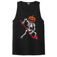 Skeleton Ice Hockey Halloween Pumpkin Hockey Boy PosiCharge Competitor Tank