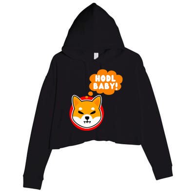 Shiba Inu Hodl Baby Crop Fleece Hoodie