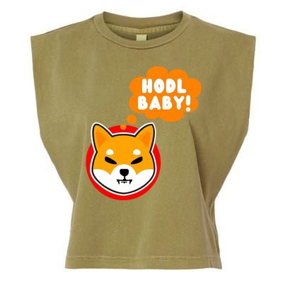 Shiba Inu Hodl Baby Garment-Dyed Women's Muscle Tee