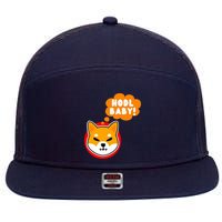 Shiba Inu Hodl Baby 7 Panel Mesh Trucker Snapback Hat