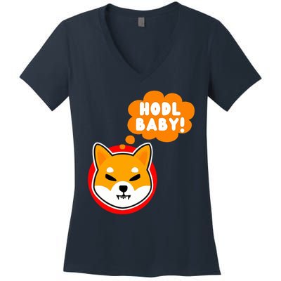 Shiba Inu Hodl Baby Women's V-Neck T-Shirt