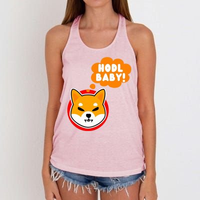 Shiba Inu Hodl Baby Women's Knotted Racerback Tank