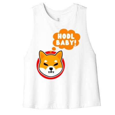 Shiba Inu Hodl Baby Women's Racerback Cropped Tank