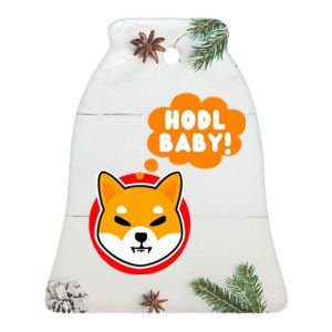 Shiba Inu Hodl Baby Ceramic Bell Ornament