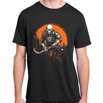 Skeleton Ice Hockey T Ee Halloween Funny Skull Gifts Graphic Adult ChromaSoft Performance T-Shirt