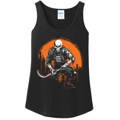 Skeleton Ice Hockey T Ee Halloween Funny Skull Gifts Graphic Ladies Essential Tank