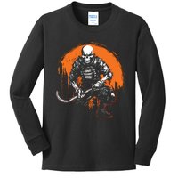 Skeleton Ice Hockey T Ee Halloween Funny Skull Gifts Graphic Kids Long Sleeve Shirt