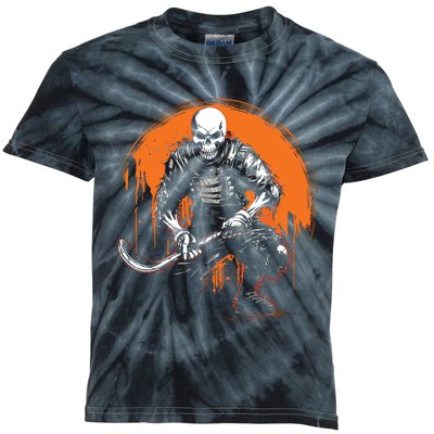 Skeleton Ice Hockey T Ee Halloween Funny Skull Gifts Graphic Kids Tie-Dye T-Shirt