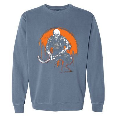 Skeleton Ice Hockey T Ee Halloween Funny Skull Gifts Graphic Garment-Dyed Sweatshirt