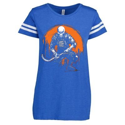 Skeleton Ice Hockey T Ee Halloween Funny Skull Gifts Graphic Enza Ladies Jersey Football T-Shirt