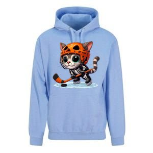 Skeleton Ice Hockey Pumpkin Cat Halloween Funny Gift Unisex Surf Hoodie