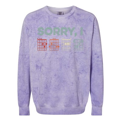 Sorry IDGAF Hidden Message Guitar Chords Music Note Colorblast Crewneck Sweatshirt