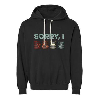 Sorry IDGAF Hidden Message Guitar Chords Music Note Garment-Dyed Fleece Hoodie