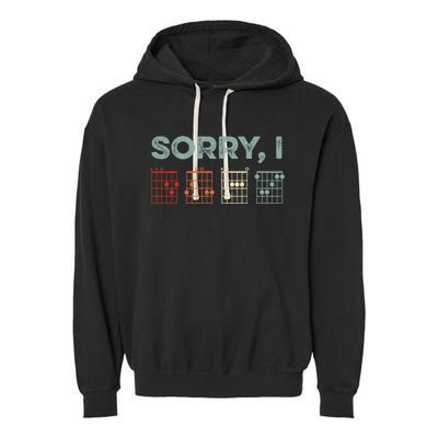 Sorry IDGAF Hidden Message Guitar Chords Music Note Garment-Dyed Fleece Hoodie