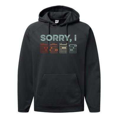 Sorry IDGAF Hidden Message Guitar Chords Music Note Performance Fleece Hoodie