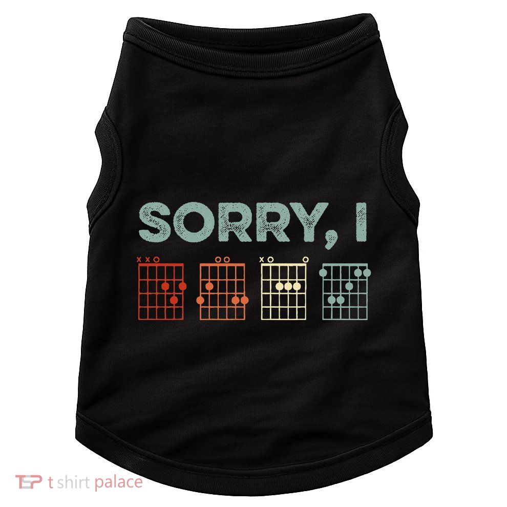 Sorry IDGAF Hidden Message Guitar Chords Music Note Doggie Tank