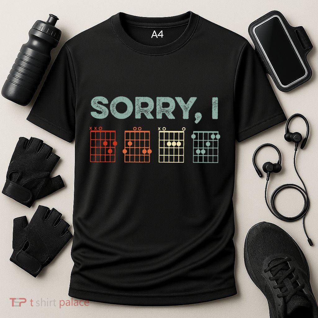Sorry IDGAF Hidden Message Guitar Chords Music Note Performance Shirt