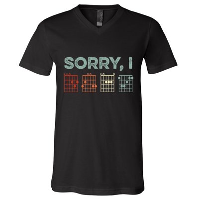 Sorry IDGAF Hidden Message Guitar Chords Music Note V-Neck T-Shirt