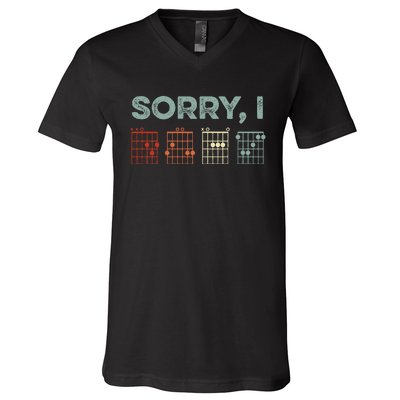 Sorry IDGAF Hidden Message Guitar Chords Music Note V-Neck T-Shirt