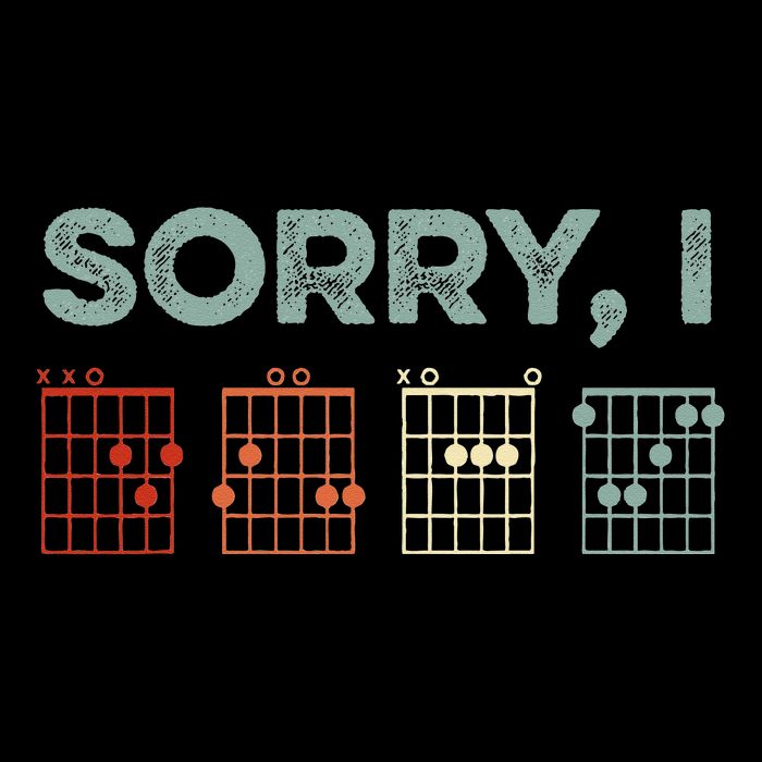 Sorry IDGAF Hidden Message Guitar Chords Music Note 7-Panel Snapback Hat