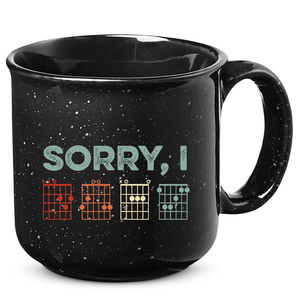 Sorry IDGAF Hidden Message Guitar Chords Music Note 15oz Campfire Ceramic Mug