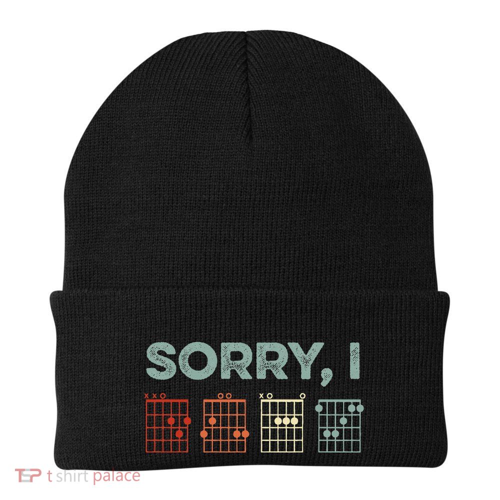 Sorry IDGAF Hidden Message Guitar Chords Music Note Beanie