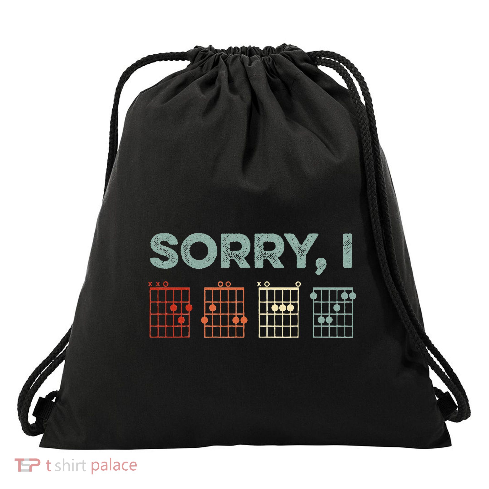Sorry IDGAF Hidden Message Guitar Chords Music Note Drawstring Bag
