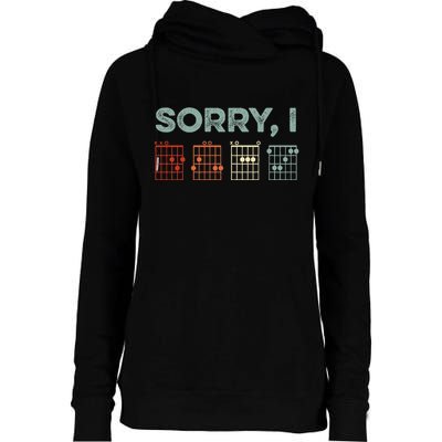 Sorry IDGAF Hidden Message Guitar Chords Music Note Womens Funnel Neck Pullover Hood