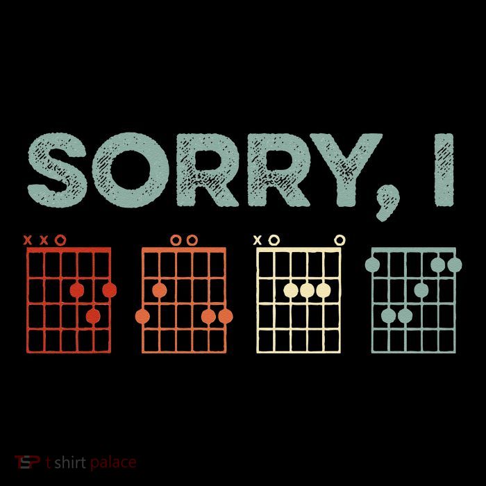 Sorry IDGAF Hidden Message Guitar Chords Music Note Flatbill Hat