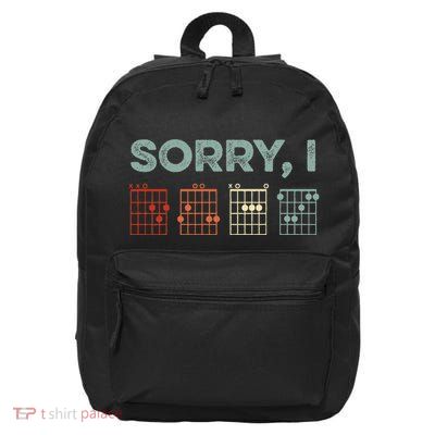 Sorry IDGAF Hidden Message Guitar Chords Music Note 16 in Basic Backpack