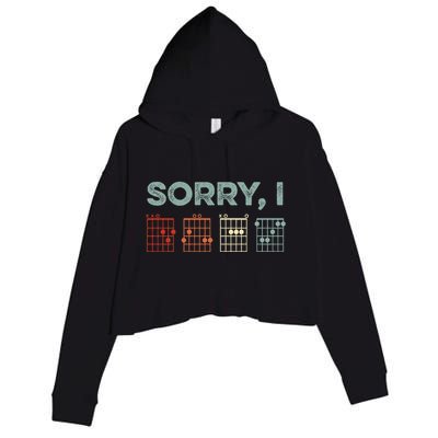 Sorry IDGAF Hidden Message Guitar Chords Music Note Crop Fleece Hoodie