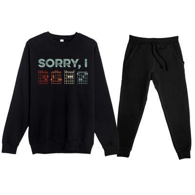 Sorry IDGAF Hidden Message Guitar Chords Music Note Premium Crewneck Sweatsuit Set