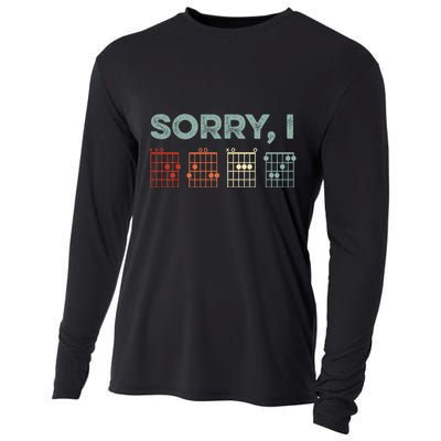 Sorry IDGAF Hidden Message Guitar Chords Music Note Cooling Performance Long Sleeve Crew