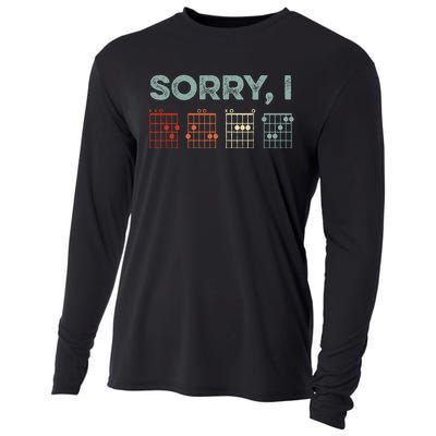 Sorry IDGAF Hidden Message Guitar Chords Music Note Cooling Performance Long Sleeve Crew