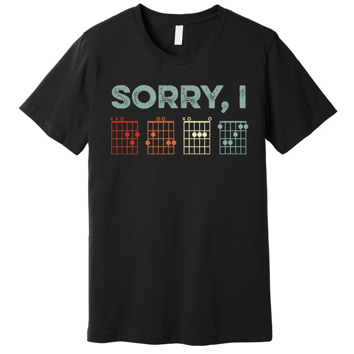 Sorry IDGAF Hidden Message Guitar Chords Music Note Premium T-Shirt