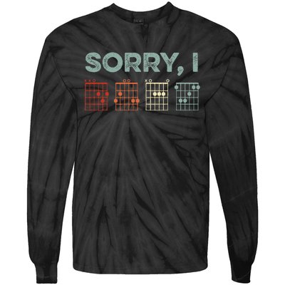 Sorry IDGAF Hidden Message Guitar Chords Music Note Tie-Dye Long Sleeve Shirt