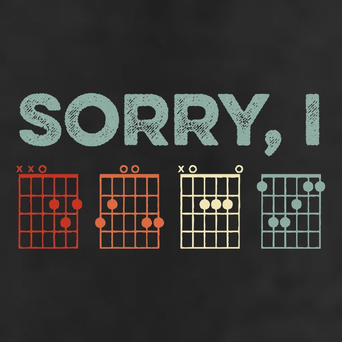 Sorry IDGAF Hidden Message Guitar Chords Music Note Golf Towel