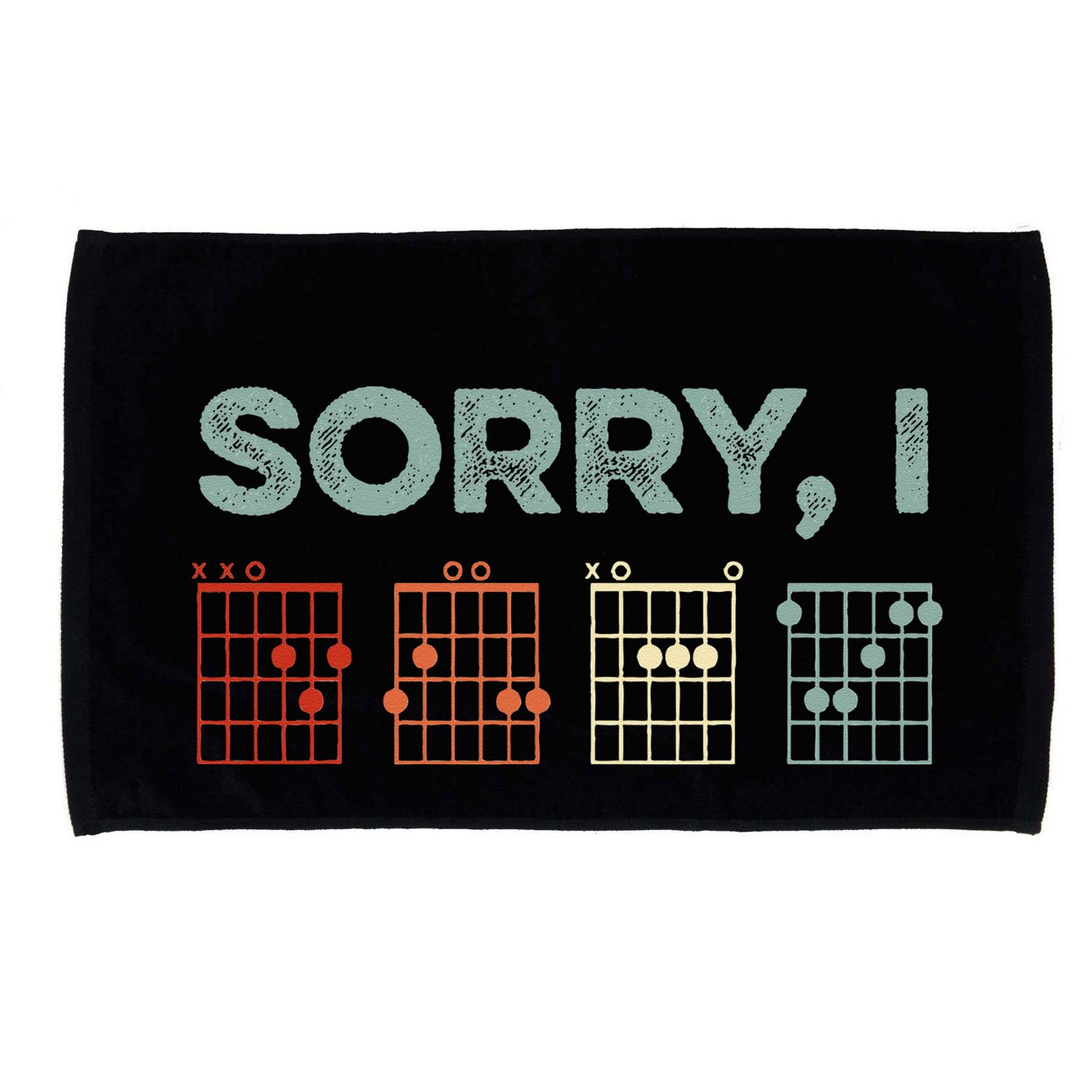 Sorry IDGAF Hidden Message Guitar Chords Music Note Microfiber Hand Towel