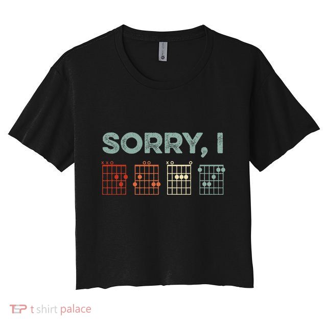 Sorry IDGAF Hidden Message Guitar Chords Music Note Crop Top