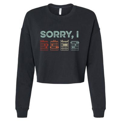 Sorry IDGAF Hidden Message Guitar Chords Music Note Cropped Pullover Crew