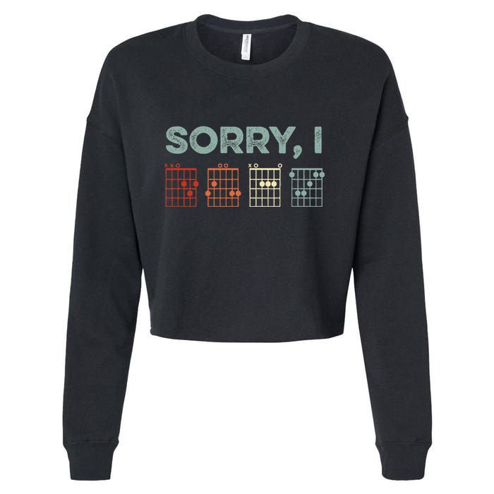 Sorry IDGAF Hidden Message Guitar Chords Music Note Cropped Pullover Crew