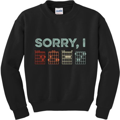 Sorry IDGAF Hidden Message Guitar Chords Music Note Kids Sweatshirt