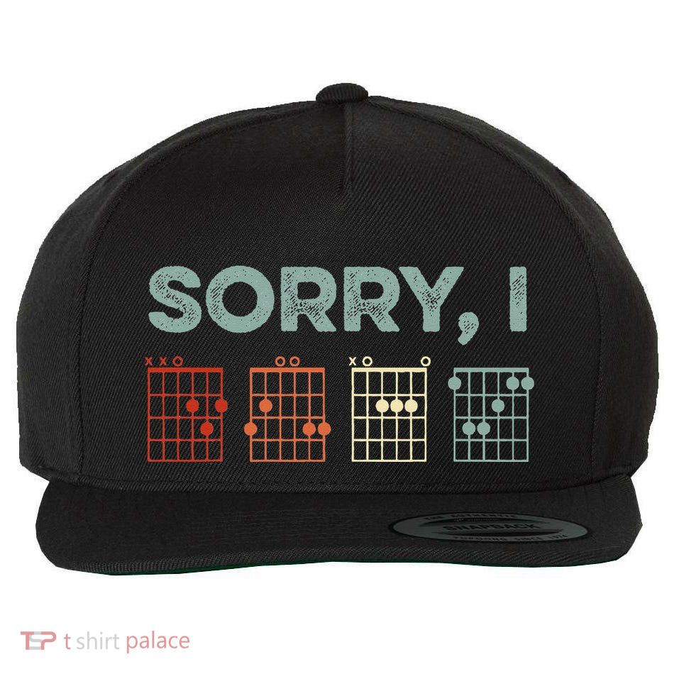 Sorry IDGAF Hidden Message Guitar Chords Music Note Wool Snapback Cap