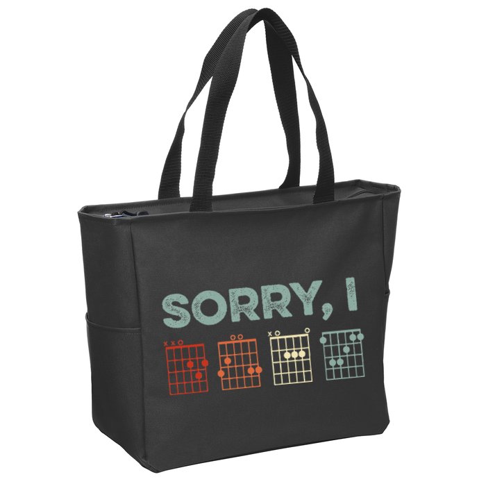 Sorry IDGAF Hidden Message Guitar Chords Music Note Zip Tote Bag