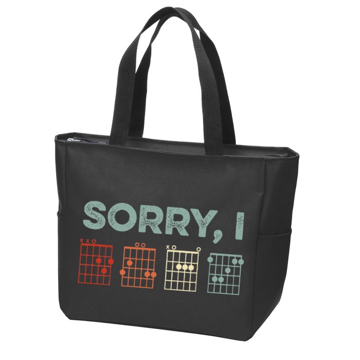 Sorry IDGAF Hidden Message Guitar Chords Music Note Zip Tote Bag