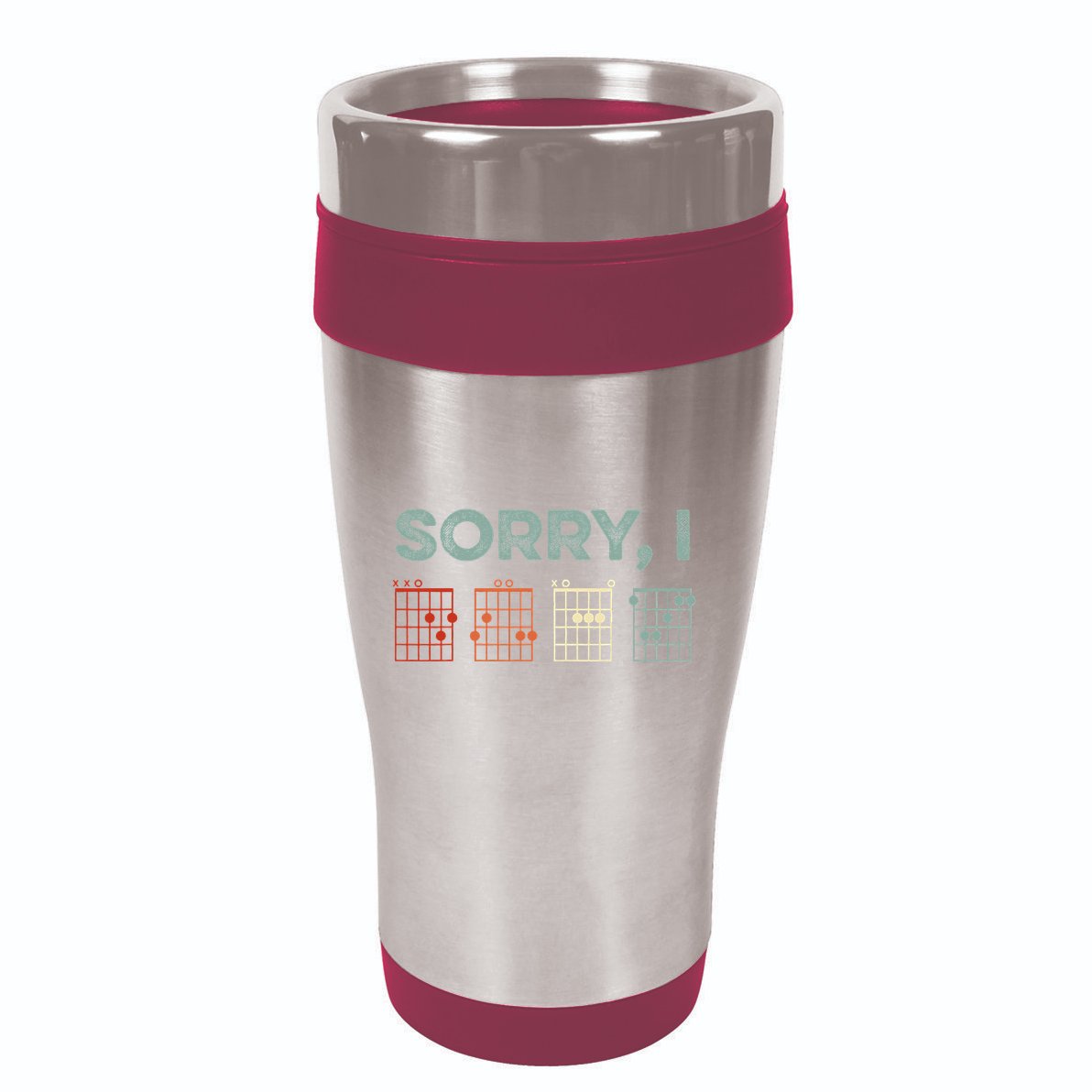 Sorry IDGAF Hidden Message Guitar Chords Music Note 16oz Travel Tumbler