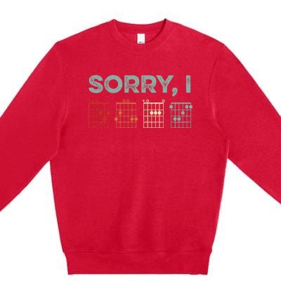 Sorry IDGAF Hidden Message Guitar Chords Music Note Premium Crewneck Sweatshirt